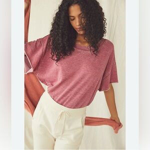 Free People Cozy Girl Bodysuit Winding Road Pink Intimately Slouch Oversize M-XL